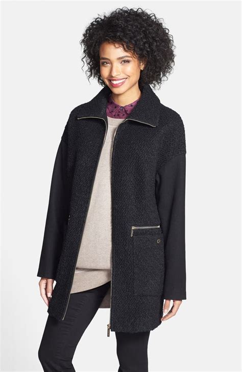 women's wool blend zip-front coat michael kors|Michael Kors wool blend.